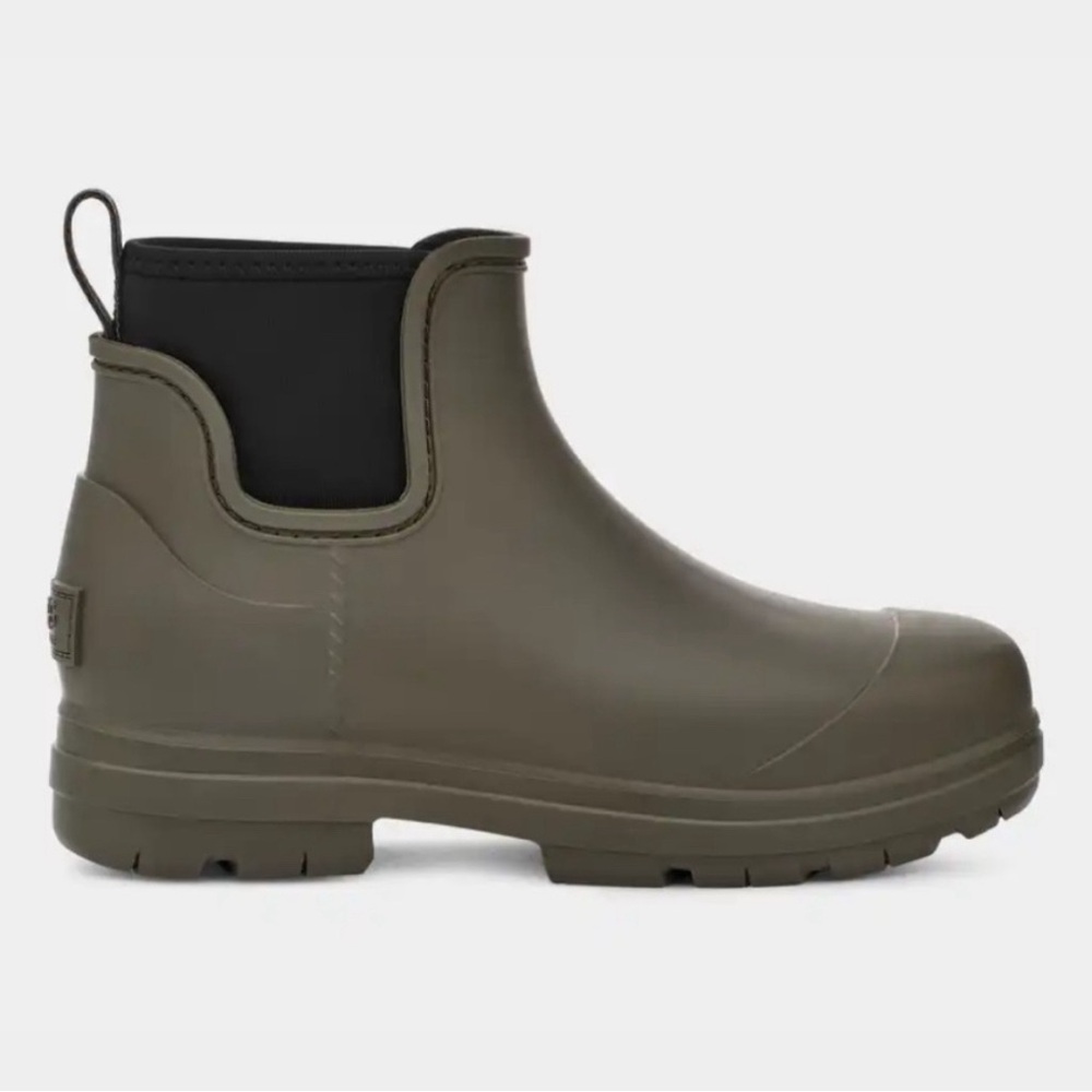 UGG Women's Olive Green Chelsea Rain Boots with Black Elastic